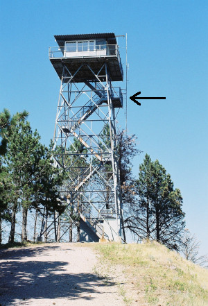 [Fire tower closeup.]